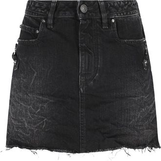 Balenciaga Frayed Denim Skirt