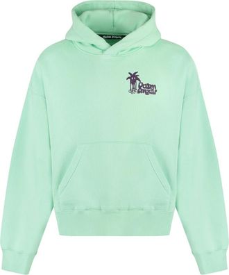 Palm Angels Cotton Hoodie - Heren - Hoodies - Groen - M - Katoen - Hoodies & sweatvesten