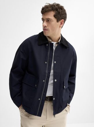 Selected Mens Corduroy-collar navy jacket