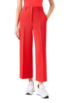 Akris Wool Gabardine Ankle Pants in Bright Red at Nordstrom, Size 10
