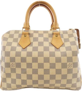 Louis Vuitton Azur White Coated Canvas Boston Bag (Pre-Owned)
