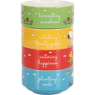 Peanuts Snoopys Garden Patch Stackable Stoneware Bowl Set in Assorted Colors at Nordstrom