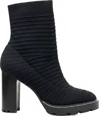 All Black Womens Knit Stretch Boot In Black