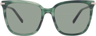 Ferragamo Ferragamo Green Square Ladies Sunglasses SF2037S 315 56