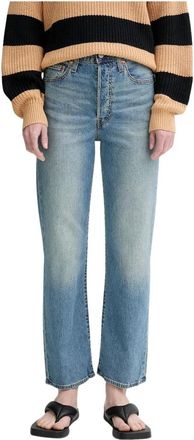 Levi's Ribcage Straight Ankle - Dames - Regular Fit Jeans - Blauw - W30 L29 - Katoen - Jeans
