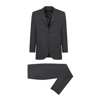 Kiton Donkergrijs Wollen Pak Blauwe Diamant - Heren - Business pakken - Grijs - S - Wol - Kostuums