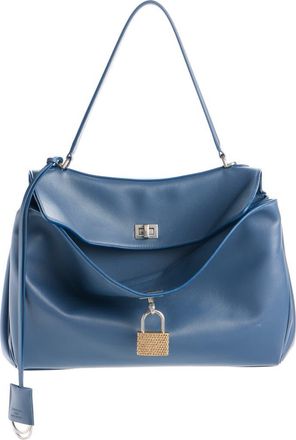 Balenciaga Medium Rodeo Leather Handbag in 4243 Faded Dark Blue at Nordstrom
