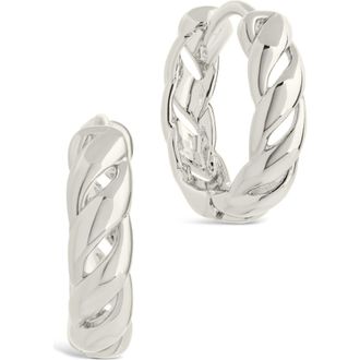 Sterling Forever Aurelia Twisted Hoop Earrings in Silver at Nordstrom Rack