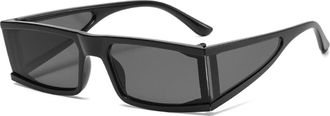 Generic Small Frame Mens And Womens Square Sunglasses Vacation Party Commuter Sun Glasses(Black)