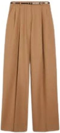 Sportmax Casual Denim Broek - Dames - Wijde Broeken - Bruin - 2XS - Denim - Broeken