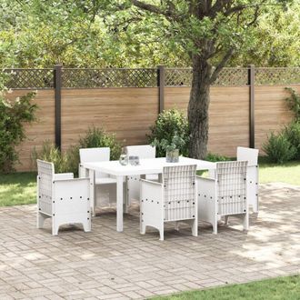 vidaXL Tavolo da Giardino Bianco 150 x 100 x 73 cm polyrattan - Vidaxl