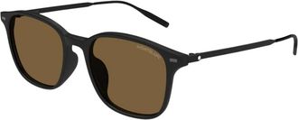 Montblanc Square Zonnebrillen - Heren - Zonnebrillen - Zwart - 54 MM - Accessoires