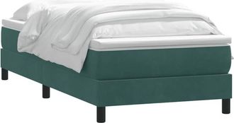 vidaXL Cama Box Spring Con Colch&oacute;n Terciopelo Verde Oscuro 80x220 Cm Vidaxl