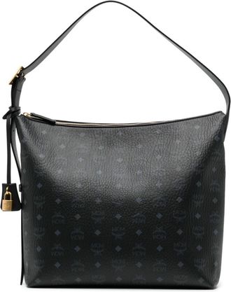 MCM large Aren Visetos-print leather shoulder bag - women - Leather/Canvas - OS - Black