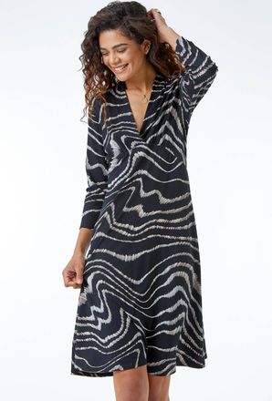 Roman Animal Print Stretch Dress