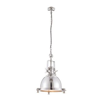 Loops Ceiling Pendant Light Bright Nickel Plate & Sandblasted Glass 40W E27 GLS in Metallics