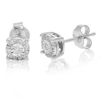Vir Jewels 1/8 cttw Lab Grown Diamond Composite Earrings in Sterling Silver With Push Backs For Women