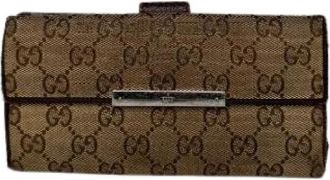 Gucci Pre-owned Lederen Portemonnee - Dames - Vintage Accessoires - Bruin - ONE Size - Leer - Vintage