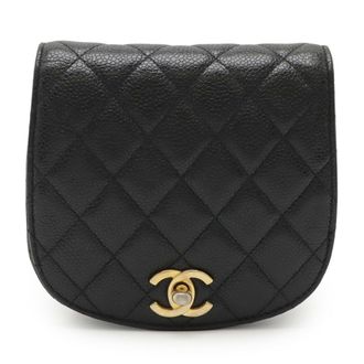 Chanel Black Grained Calfskin Sling Bag (Pre-Owned)
