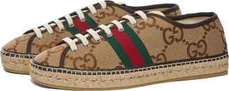 Gucci Maxi GG Espadrilles Camel Ebony 675170-UKOC0-2596