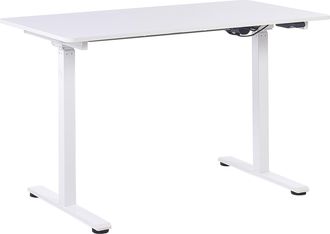 Beliani Beliani - Escritorio De Altura Regulable El&eacute;ctrico Blanco 120 X 60 Cm Recubrimiento Grifton