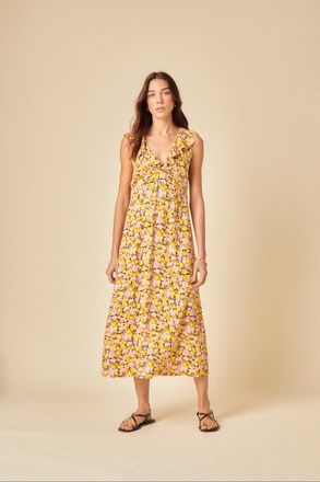 Nobody's Child Yellow Floral Beck Midi Dress