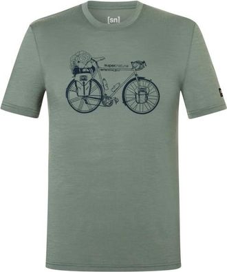 super.natural Wander Wheel Tee Merinoshirt f&uuml;r Herren | oliv/gr&uuml;n