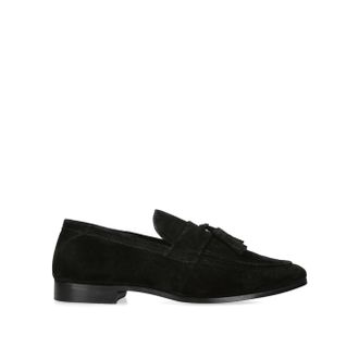 Kurt Geiger Mens Suede Charlie Tassle Loafers - Black - Size UK 11