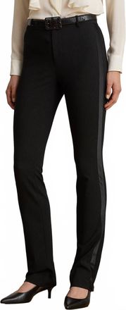 Ralph Lauren Holiday Satin Stripe Twill Classy Pants In Black