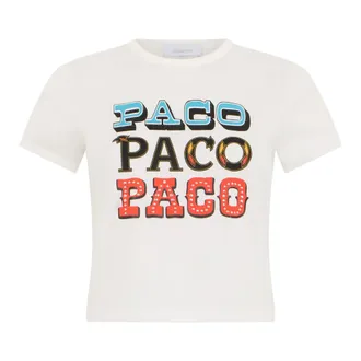 Paco Rabanne Paco Graphic Tee - female - Rabanne - T-Shirts - White - XS - Tops