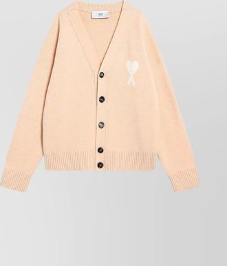 Ami light beige wool cardigan ami de coeur