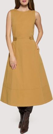 Lost + Wander Downtown Edge Midi Dress in Tan at Nordstrom, Size X-Small