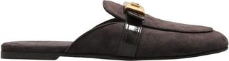 Dolce & Gabbana Su&egrave;de Slippers met Logo - Dames - Slip ons - Bruin - 40 EU - Su&egrave;de - Schoenen