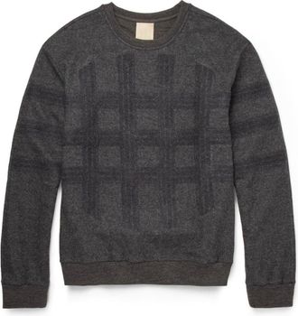 Wooyoungmi Grey Double Layer Wool Blend Check Jumper Size S