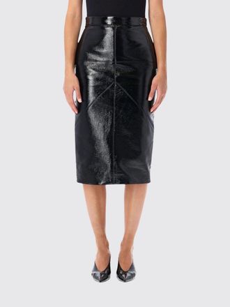 Lanvin Gonna lunga a tubino in cotone spalmato con vita alta e spacco posteriore