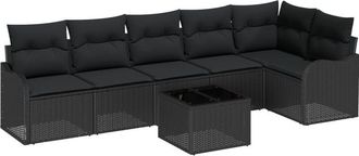 vidaXL Vidaxl - Garden Sofa Set with Cushion 6 pcs Brown Poly rattan