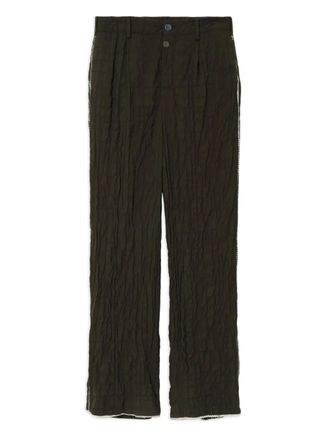 Undercover quilted lace-trimmed trousers - Green