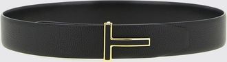 Tom Ford Cintura reversibile in pelle di vitello con fibbia T logo