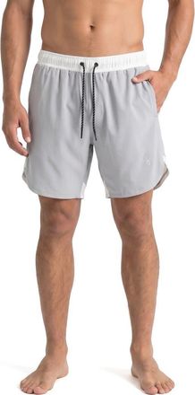 Spyder Colorblocked Scallop Volley Swim Shorts in Alloy at Nordstrom Rack, Size Xx-Large