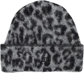 Anine Bing Elia Alpaca-wool Beanie Grey Leopard Pattern