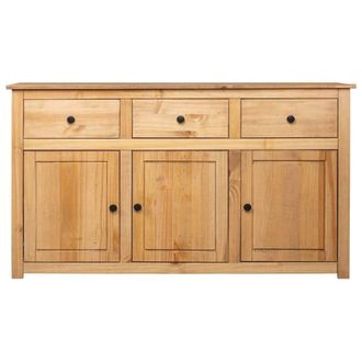 Berkfield Home Sideboard 135x40x80 cm Solid Pinewood Panama Range in Brown | Size: 135 x 40 x 80 cm