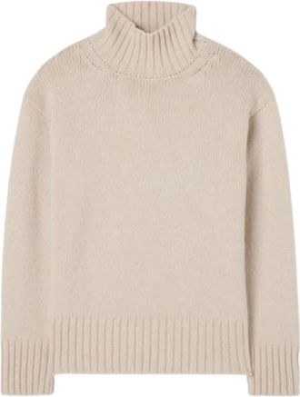 R&oacute;he Wol en kasjmier coltrui - Dames - Coltruien - Beige - S - Wol - Truien & Vesten