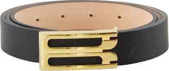 Victoria Beckham Zwart Leren Frame Riem - Klassieke Stijl - Dames - Riemen - Zwart - 80 CM - Leer - Accessoires
