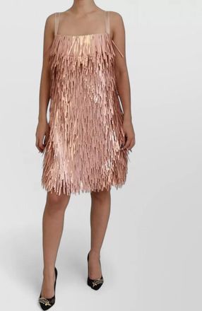 Dolce & Gabbana sequined fringe sleeveless mini dress