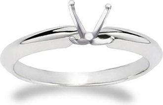Pompeii3 4-Prong Solitaire Engagement Ring Setting White Gold 14K Size Selectable