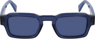 Paul Smith Latimer 49mm Small Modified Rectangular Sunglasses in Transparent Blue at Nordstrom
