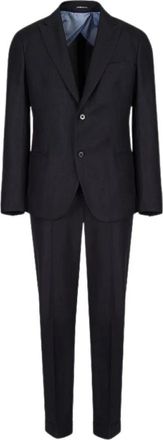 Emporio Armani Klassieke Wollen Pak Set - Heren - Business pakken - Blauw - 2XL - Wol - Kostuums