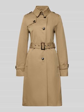 Jake*s Casual Trenchcoat mit Stoffg&uuml;rtel in Sand, Gr&ouml;&szlig;e 34
