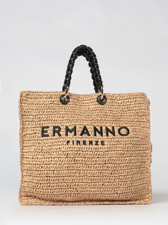 Ermanno Scervino Borsa Ashley Ermanno Firenze in rafia crochet con logo ricamato