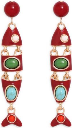 Petit Moments Gwenna Fish Drop Earrings in Red at Nordstrom